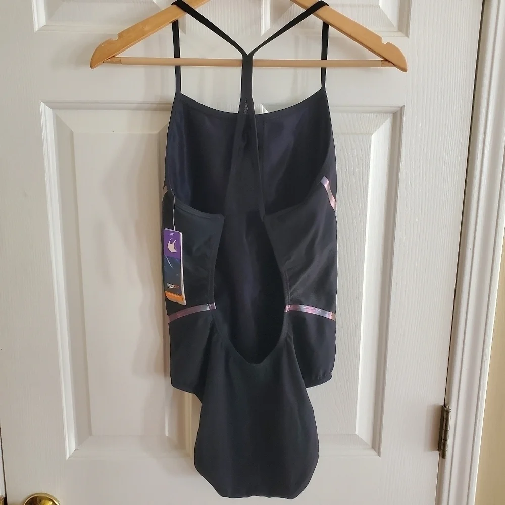 Speedo Women's Power Plus LZR Fit Thin Strap One Piece Swimsuit, 10 Black